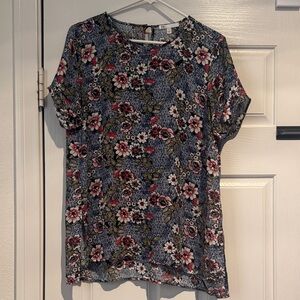 Floral Print Women's Large Top